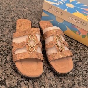 Easy Street cork with flex torrid slide sandal NIB 10W